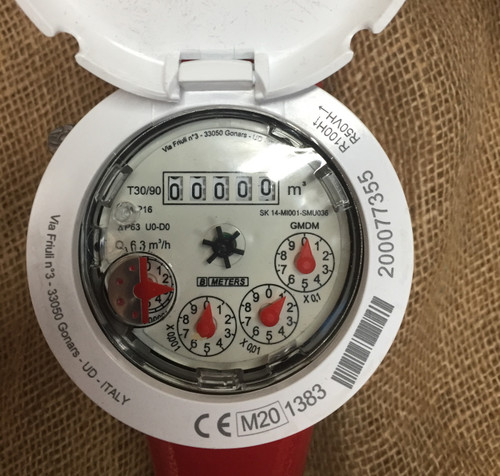 40mm MultiJet Hot Water Meter with Pulse Output - (1 pulse per 1 litre)