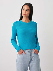 Sustainable Cotton Shrunken Thermal Crewneck Sweater