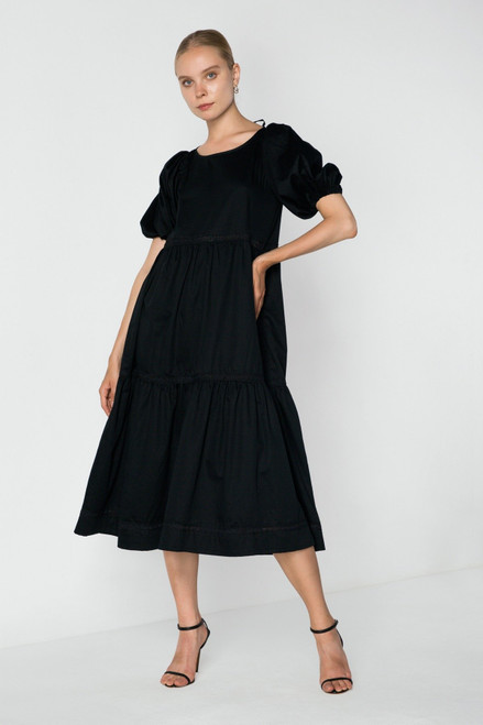 Freedom Puff Sleeve Tiered Dress 