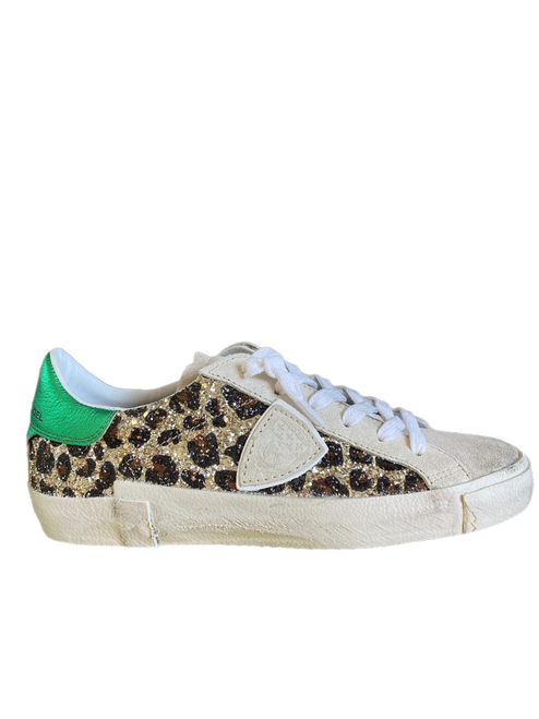 PRSX Low Sneaker - Glitter Leo Metal Green