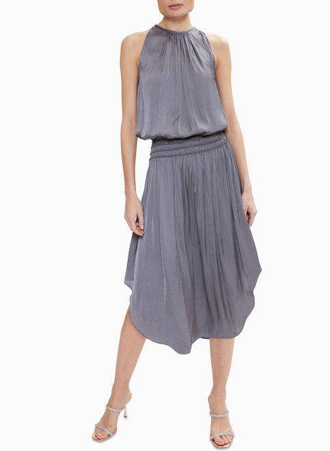 Shiny Audrey Dress - Slate Grey