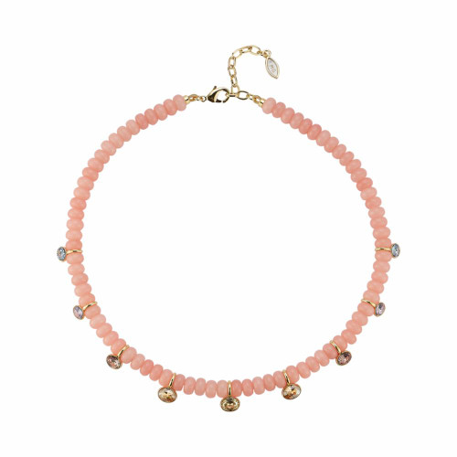 Amira Beaded Necklace - Light Pink