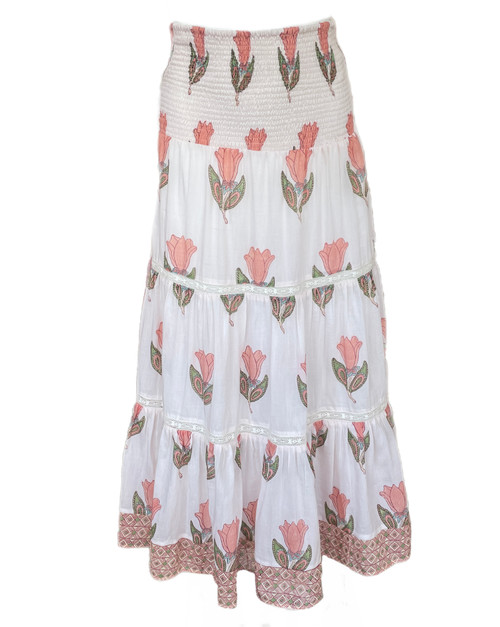 Mandy Maxi Skirt - Peach Tulip