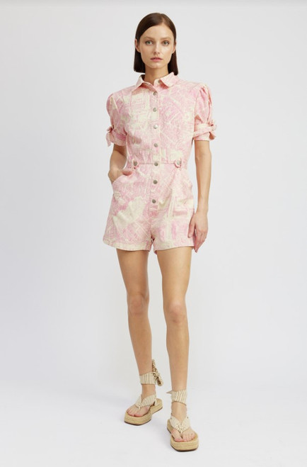 Adira Romper - Ivory Pink