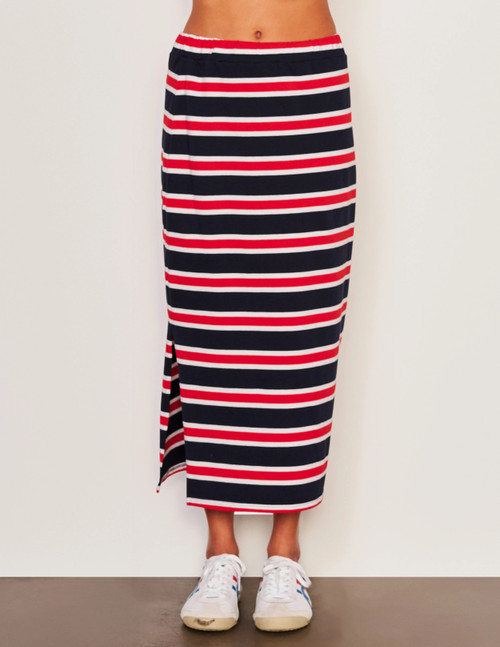 Midi Side Slit Skirt - Flare Red