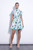 Zelle Print Mini Dress - Water Lillies