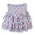 Pleated Smocked Mini Skirt - Turq Pink Motif