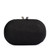 Lucia Woven Oval Clutch - Black