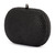 Lucia Woven Oval Clutch - Black