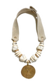 Mid Brass Pendant Necklace Ivory