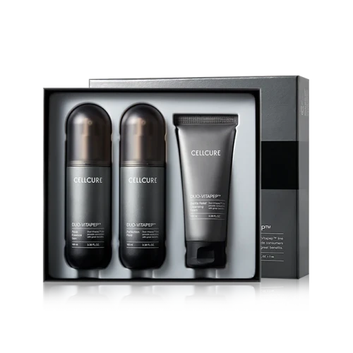 Cellcure Duo-Vitapep Homme Men Skincare Set Niacinamide Peptide Anti-Aging 3pc