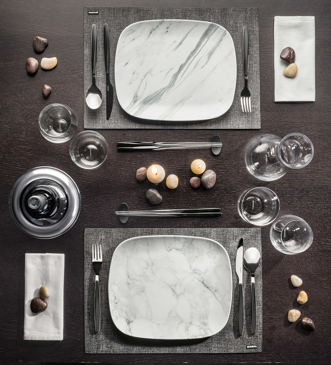 Fabric Reversible Grey Placemat Fratelli Guzzini