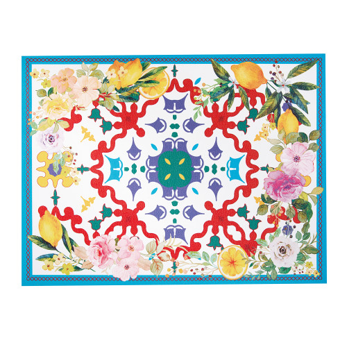 Placemat Mat. PU Flower&Lemon