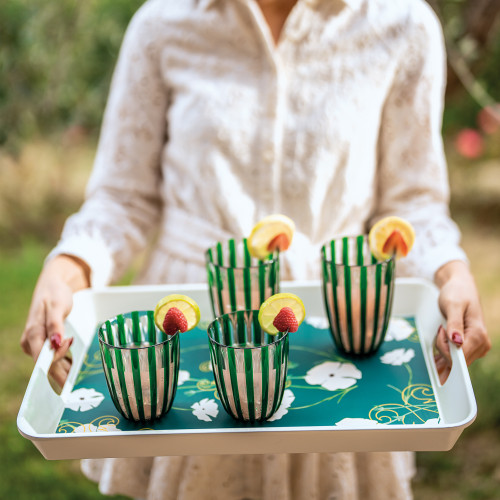 Rectangular tray with handles Fusion