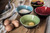 Set of 2 Bowls 12cm - Red/White/Black