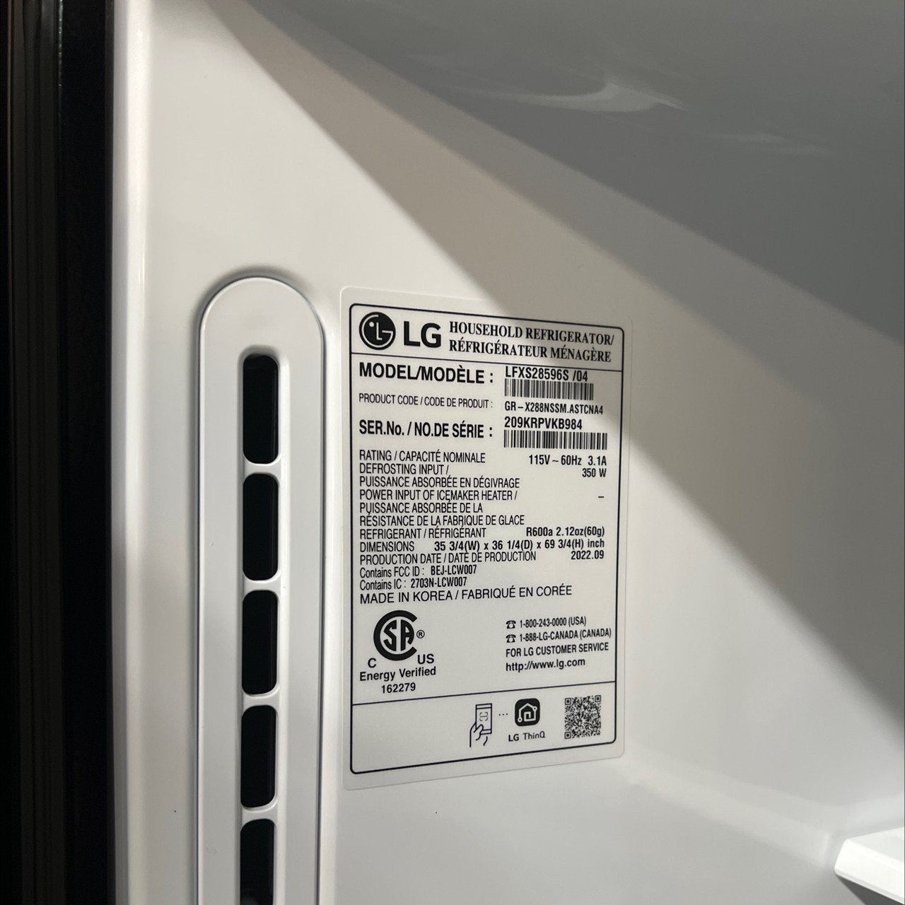 LG 27.5 cu. ft. Wi-Fi Enabled InstaView Refrigerator with Door-In-Door