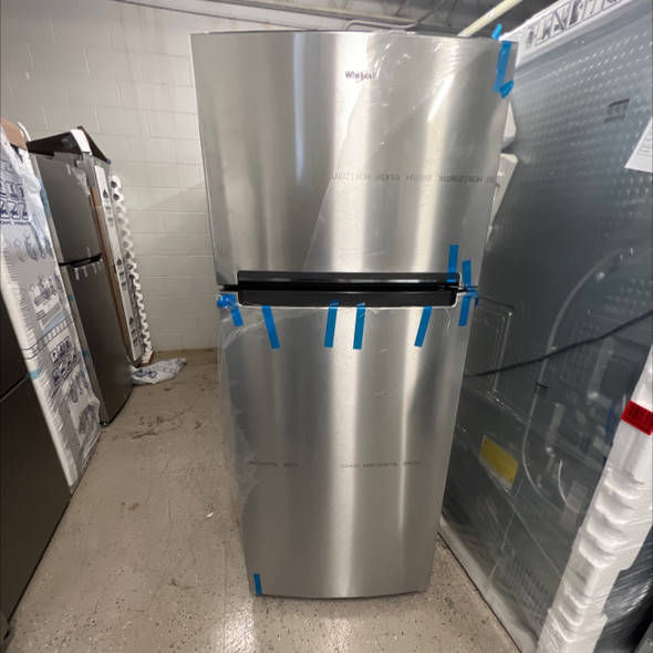Whirlpool 17.6-cu ft Top-Freezer Refrigerator (Monochromatic Stainless Steel) WRT518SZFM