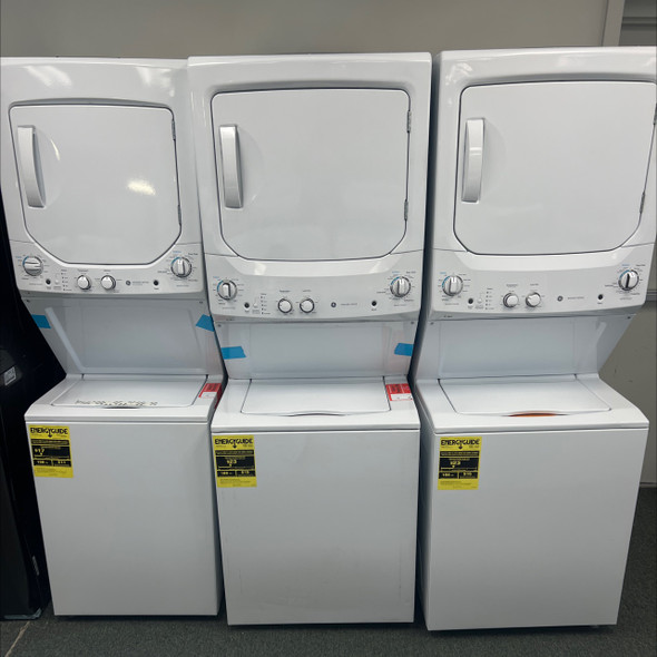 GE Electric Stacked Laundry Center with 3.8-cu ft Washer and 5.9-cu ft Dryer GUD27ESSMWW