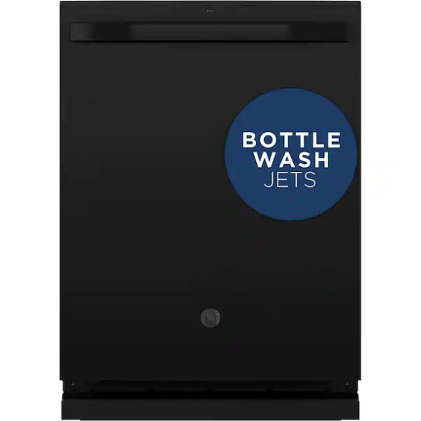 GE 24 in. Black Top Control Built-In Tall Tub Dishwasher with Stainless Steel Tub, Dry Boost, and 48 dBA