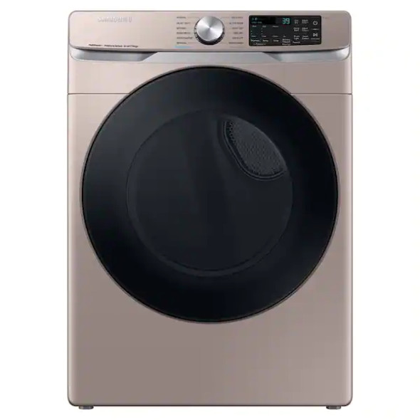 Samsung 7.5 cu. ft. Smart Stackable Vented Electric Dryer with Steam Sanitize+ in Champagne