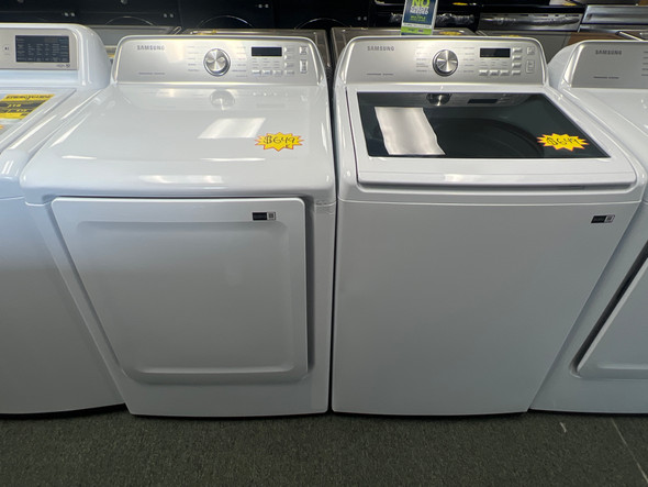 Samsung 4.5 cu.  ft. Top-Load Washer with Active WaterJet and 7.4 cu. ft. ELECTRIC Dryer WA45T3400AW DVE45T3400W
