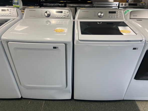 Samsung 4.5 cu. ft. Top-Load Washer with Active WaterJet and 7.4 cu. ft. ELECTRIC Dryer WA45T3400AW DVE45T3400W