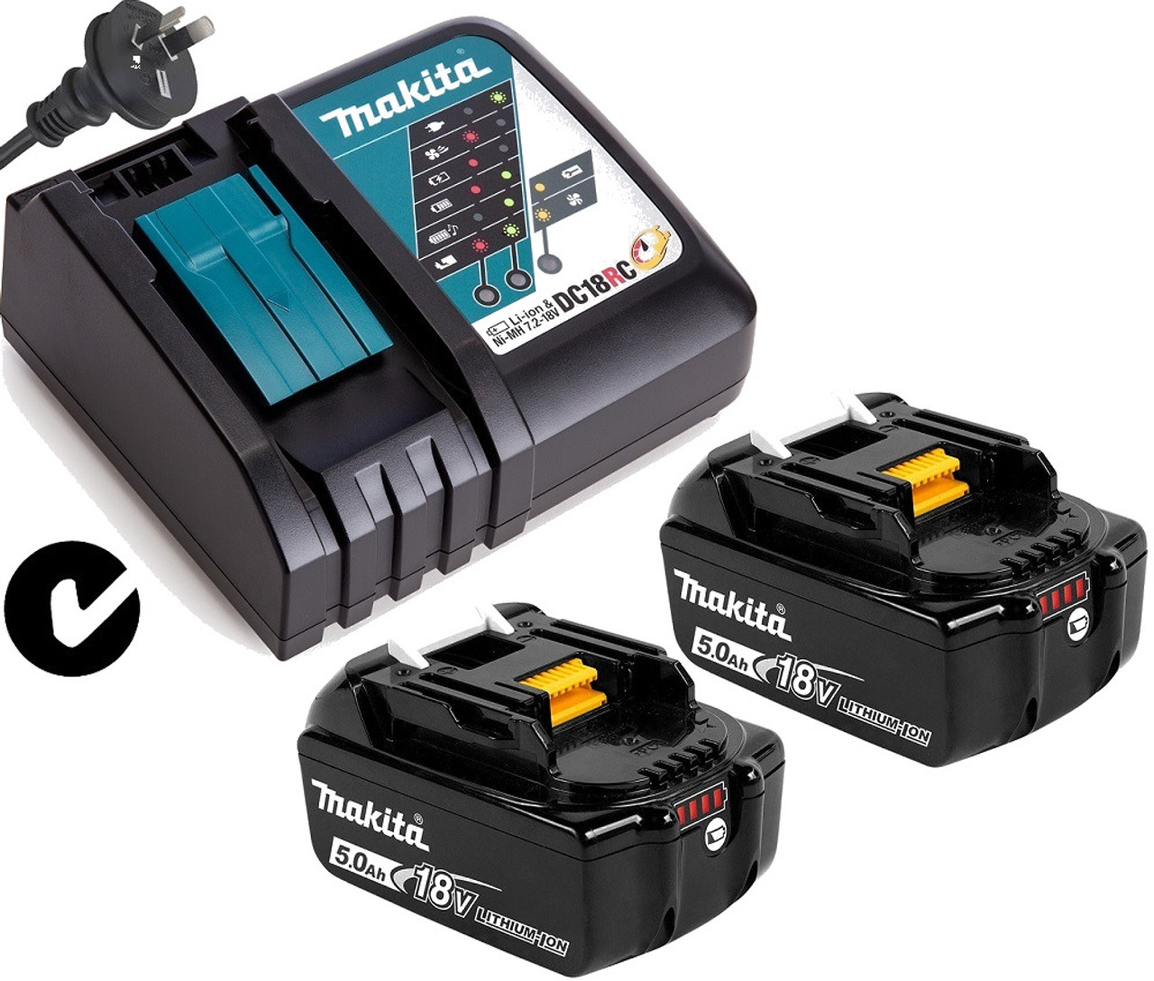 Makita Genuine Battery Charger Kit 18v 5ah Lithium Ion Star Bl1850b Dc18rc Austoolsupply