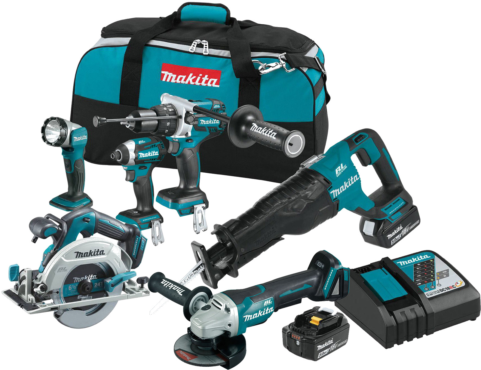 Makita Brushless Tool Combo Kit Cordless 18V 5Ah Lithium Ion  AusToolsupply