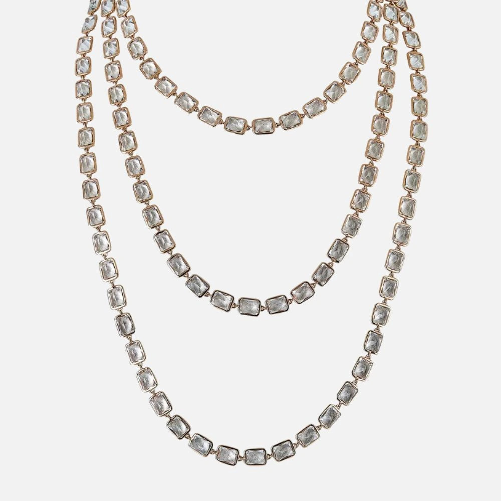 Piranesi Pietra Gold and White Topaz Necklace Razny Jewelers