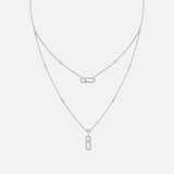 Messika Move Uno 2 Row Pave Necklace in white gold