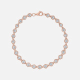 Refined rose gold honeycomb shaped diamond bracelet