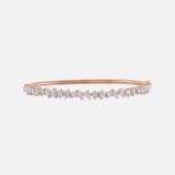 Refined rose gold diamond bangle bracelet with pear, marquise, round and emerald cut diamonds