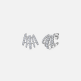 5-Row Huggie Diamond Earrings in white gold, 2