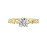 Perfect Love 14k Yellow Gold Semi-Mount With Marquise and Round Diamonds