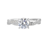 Perfect Love Diamond Solitaire Criss-Cross Engagement Ring