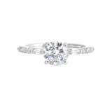 Perfect Love 14k White Gold Semi-Mount With Baguette and Round Diamonds