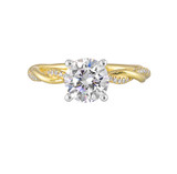 Perfect Love 14k Yellow Gold 1.00-Carat Diamond Engagement Ring With Twisted Band