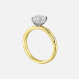 Perfect Love 14k White and Yellow Gold Semi-Mount With Round Diamond Accents