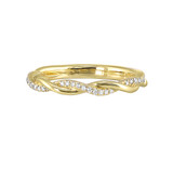 Perfect Love 14k Yellow Gold Diamond Twist Wedding Band