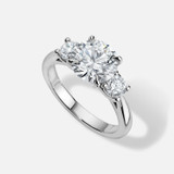 Forever by Razny 18k White Gold Semi-Mount With Round Side Stones