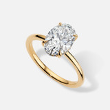 Solitaire Classic Semi-Mount for Oval Diamond With Round Diamond Accents