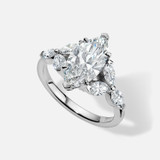 Forever by Razny18k White Gold Vintage Vine Semi-Mount With Marquise Diamonds