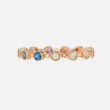 Rainbow Sapphire Petit Bubble Band in rose gold