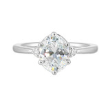 Perfect Love 14k White Gold Semi-Mount for 1.50-Carat Oval Diamond with Round Diamond Accents