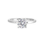 Perfect Love 14k White Gold Pavé Solitaire Semi-Mount for 1.00-Carat Round Diamond