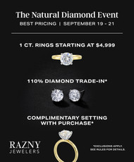 One Weekend Only: Razny Jewelers’ Natural Diamond Event, Sept. 19-21