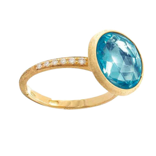 Marco Bicego Yellow Gold Jaipur Blue Topaz & Diamond Ring