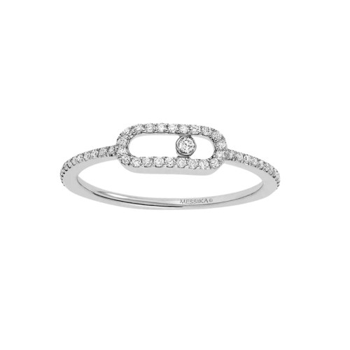 Messika White Gold Move Uno Pavé Diamond Ring