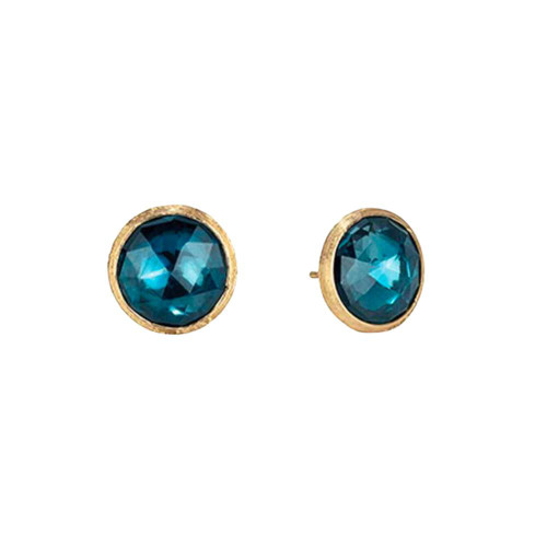 Marco Bicego Yellow Gold Jaipur London Blue Topaz Large Studs