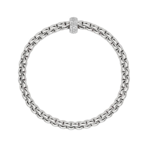 Fope White Gold Pave Diamond Eka Stretch Bracelet